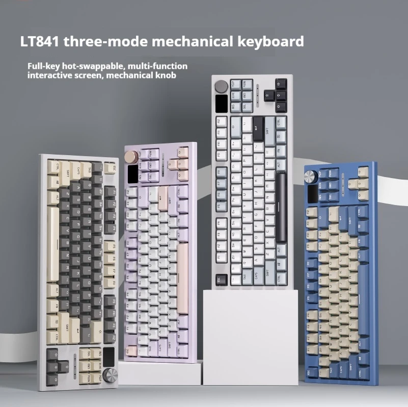 Беспроводная Механическая Bluetooth клавиатура с тремя режимами 2 4 ГГц