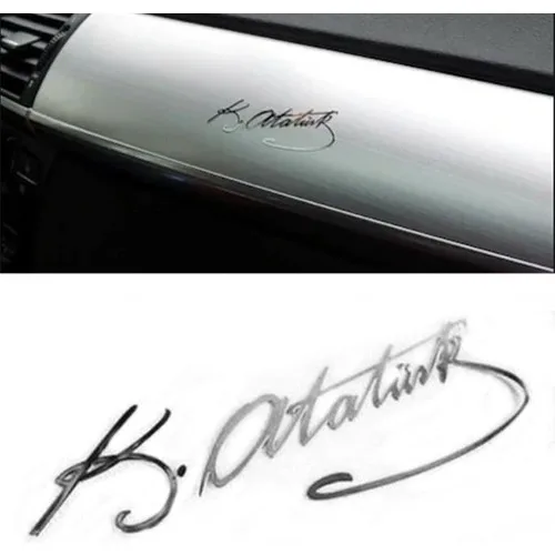 

Ataturk Signature Sticker Metallic Foil 15CM and 10 CM