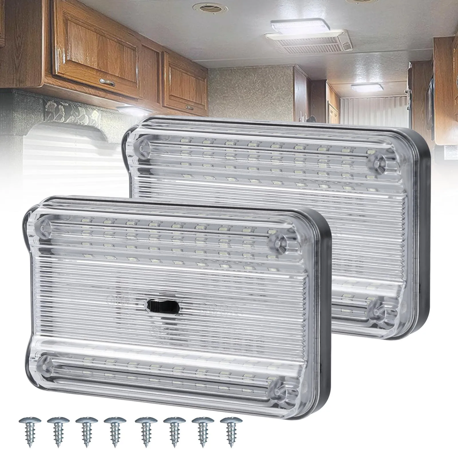 2 шт. 6000k 12 в 36 светодиодов для прицепа автомобиля на крышу купольные лампы чтения