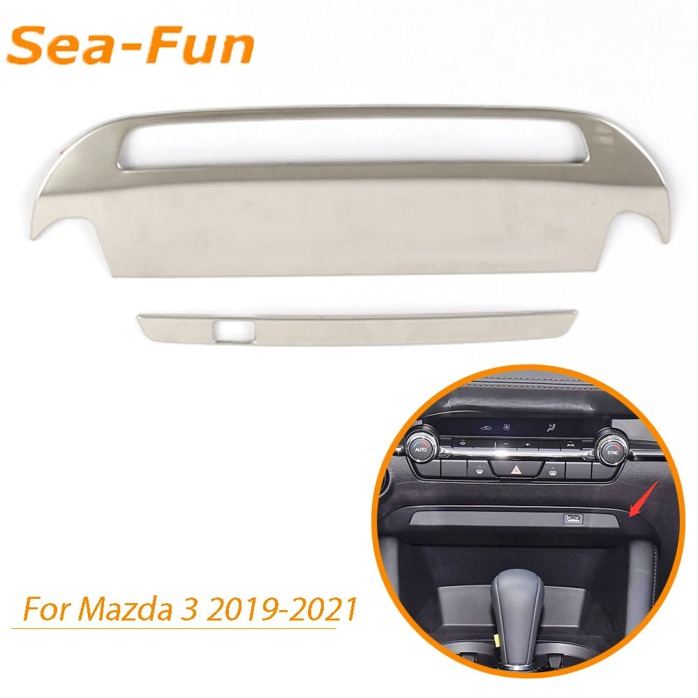 

Центральное управление автомобиля для Mazda 3 BP 2019 2020 2021, декоративная рама с USB, хромированная крышка, аксессуары для интерьера