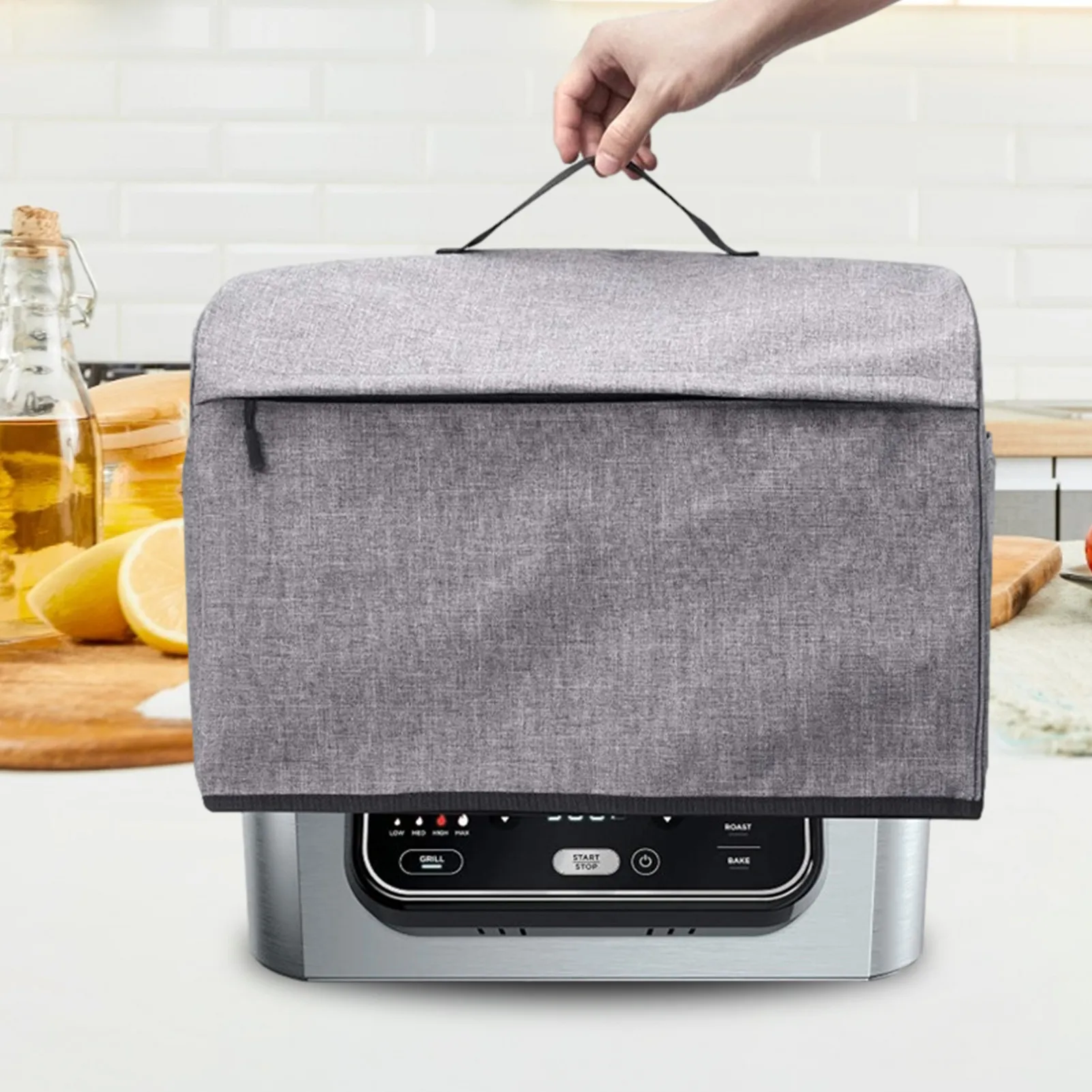 

Household Toaster Cover With Pockets Zipper Anti Dust BBQ Protective Case Microwave Oven Dust Cover Kitchen Organizer