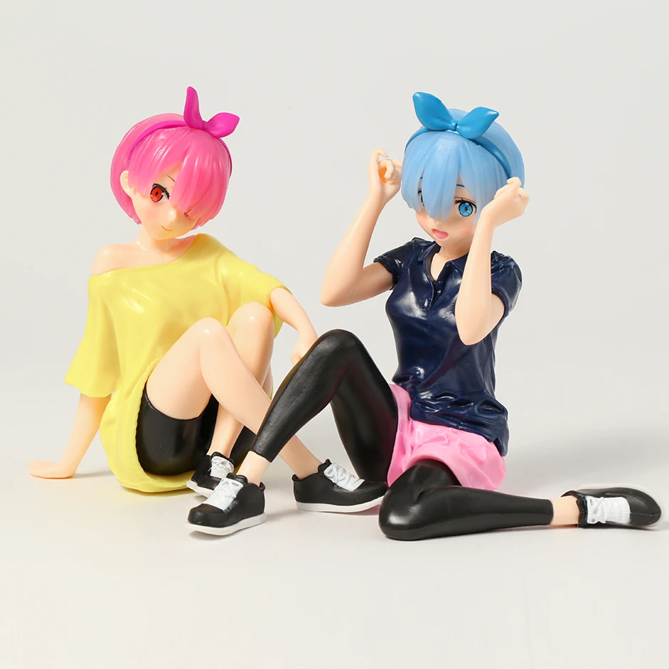 

Re Zero Starting Life in Another World Figure Rem Ram Training Style Figure Collectible Model Toy Desktop Doll