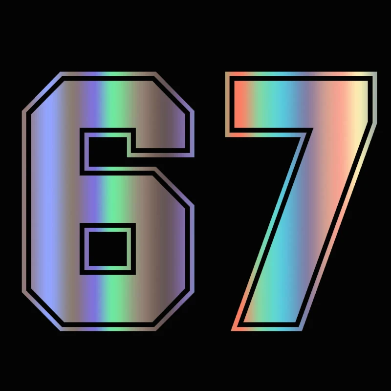 

Забавная виниловая наклейка с номером 67 Автомобильная наклейка светоотражающая, водонепроницаемые автомобильные декорации на заднем стек...