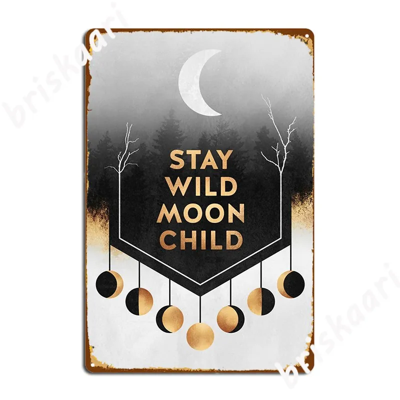 Металлический плакат с надписью «Stay Wild Moon» для детей