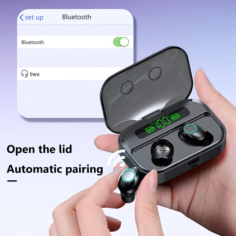 TWS-стереонаушники с зарядным футляром и поддержкой Bluetooth 5,1, 3000 мА · ч (art.: 3920bca68d324) - 3920bca68d324