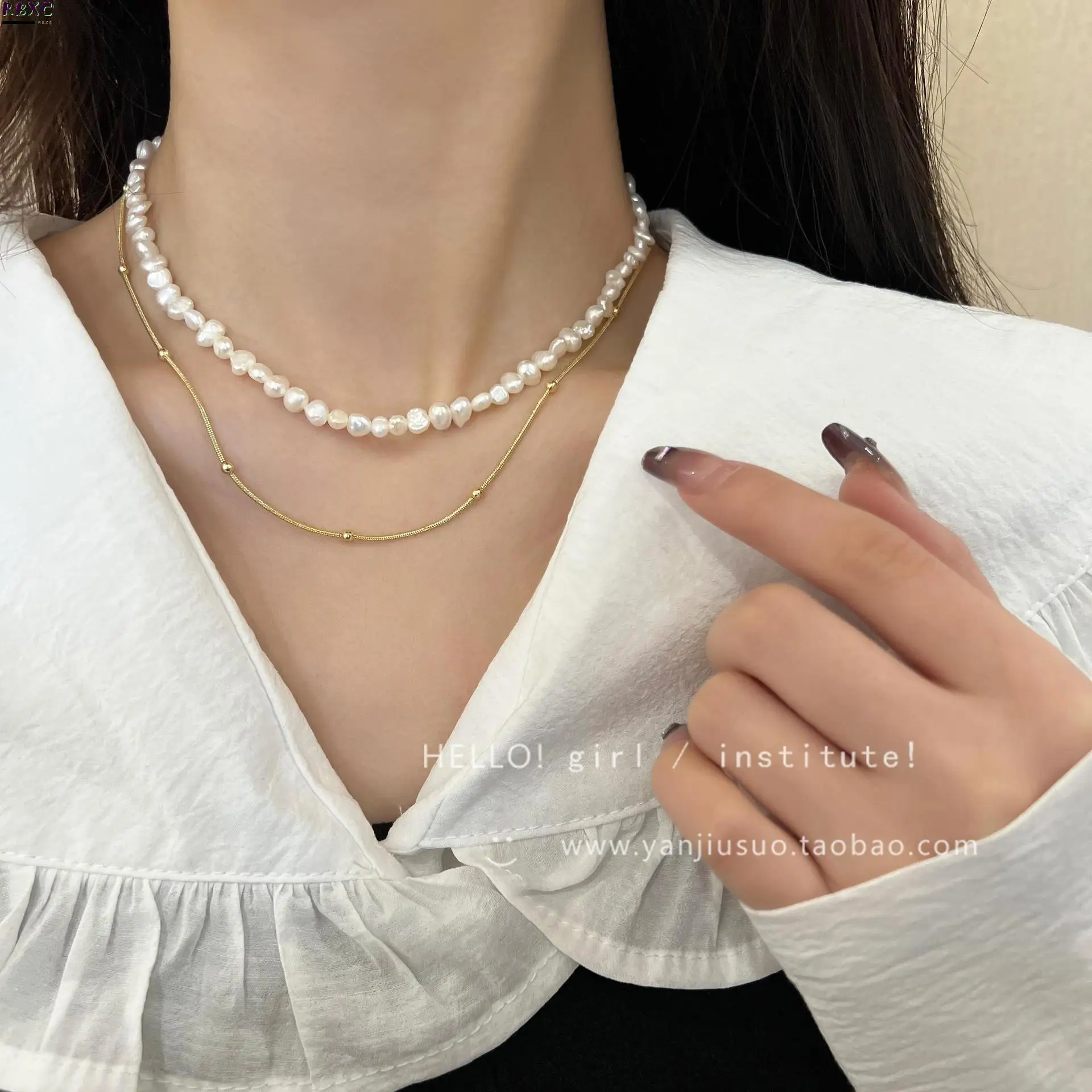 

Baroque Natural Pearl Neck Chain 2022 New Necklace Women's Light Luxury Niche Advanced Design Sense Collarbone Chain