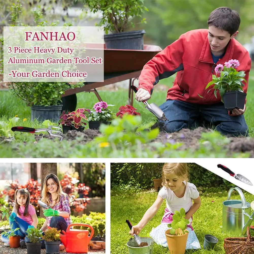 

Aluminum Alloy Garden Three-piece Tool Set Shovel Scissors Products High-quality Garden Practical Gadgets A5A3