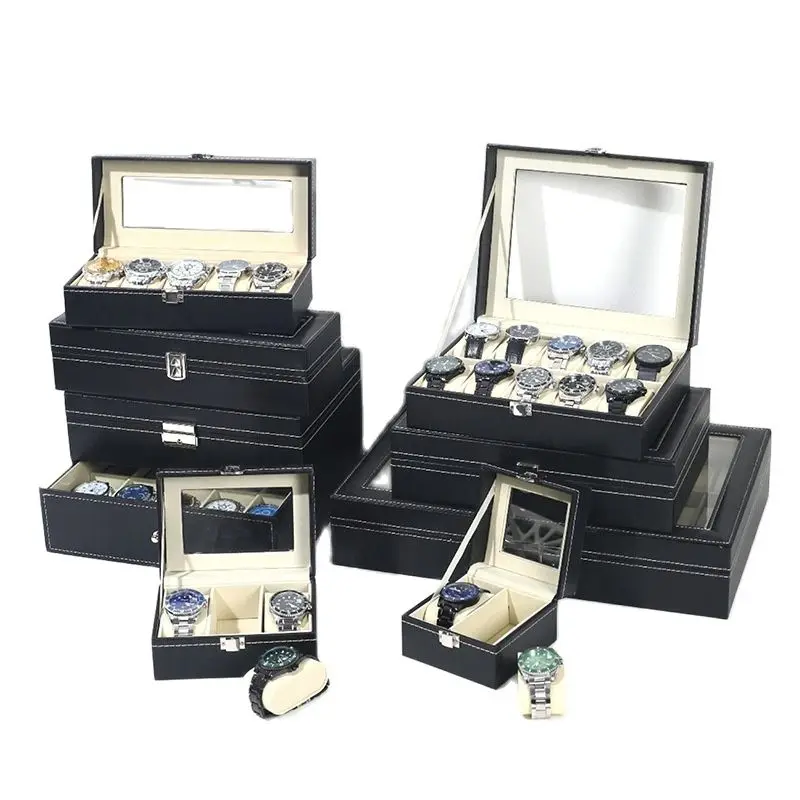 

2/3/6/10 Grids Watch Box PU Leather Watch Case Holder Organizer Storage Box for Quartz Watches Jewelry Boxes Display Best Gift