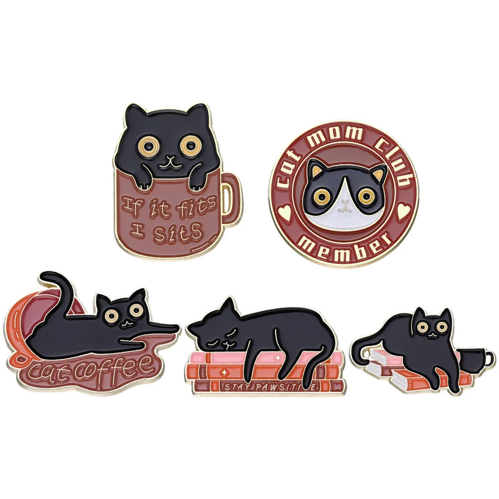 

5 Pcs Pin Bags Cute Enamel Animal Enamel Pin Alloy Creative Backpacks Aesthetic
