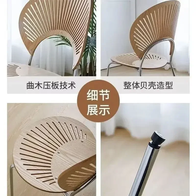 Скандинавский деревянный стул красный