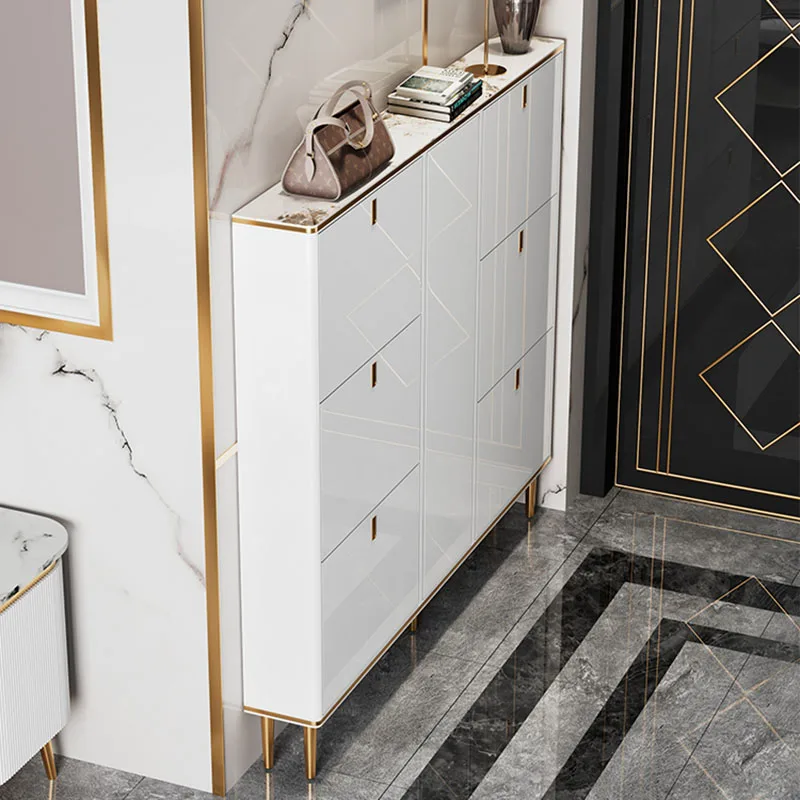 

Space Saving Ultra-thin Cabinets Cabinet Shoe Rack Shelf Entrance Cabinet Hallway Shoe Bench Storage Living Room Furniture L