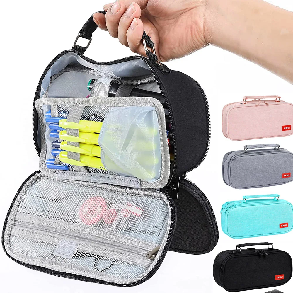 YUERUI, большой карандаш на молнии, ранцы для канцелярских принадлежностей, школьная сумка для карандашей для мальчиков и девочек, вместительный карандаш для хранения