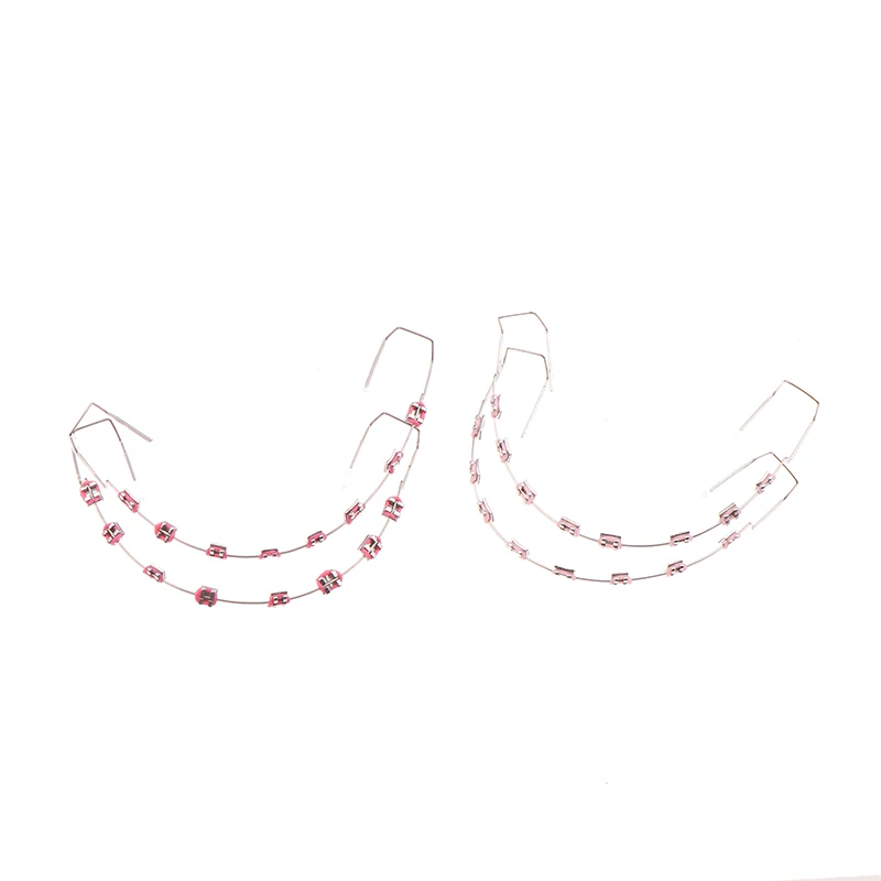 1 Pair Colorful Temporary Tooth Decoration With Metal Wires Bracket And Orthodontic Ligature Ties Dental Decorations
