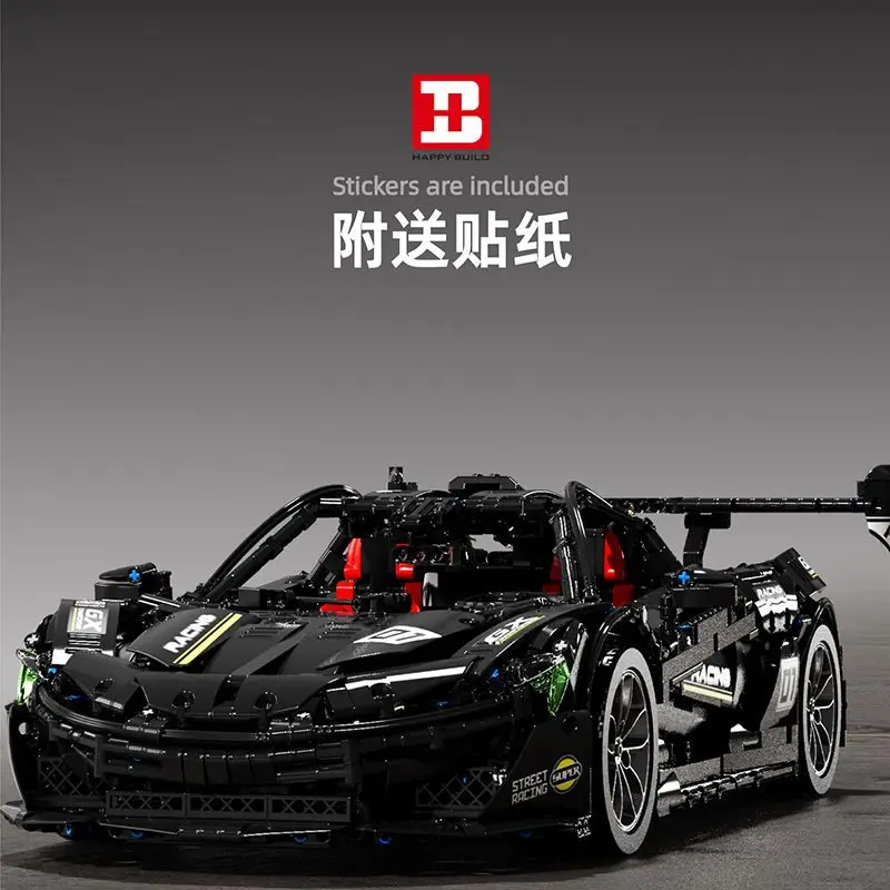 

MOC New 3686PCS Technology Supercar McLaren P1 Black Samurai Building Block Model Toy Car Boyfriend Holiday Gift