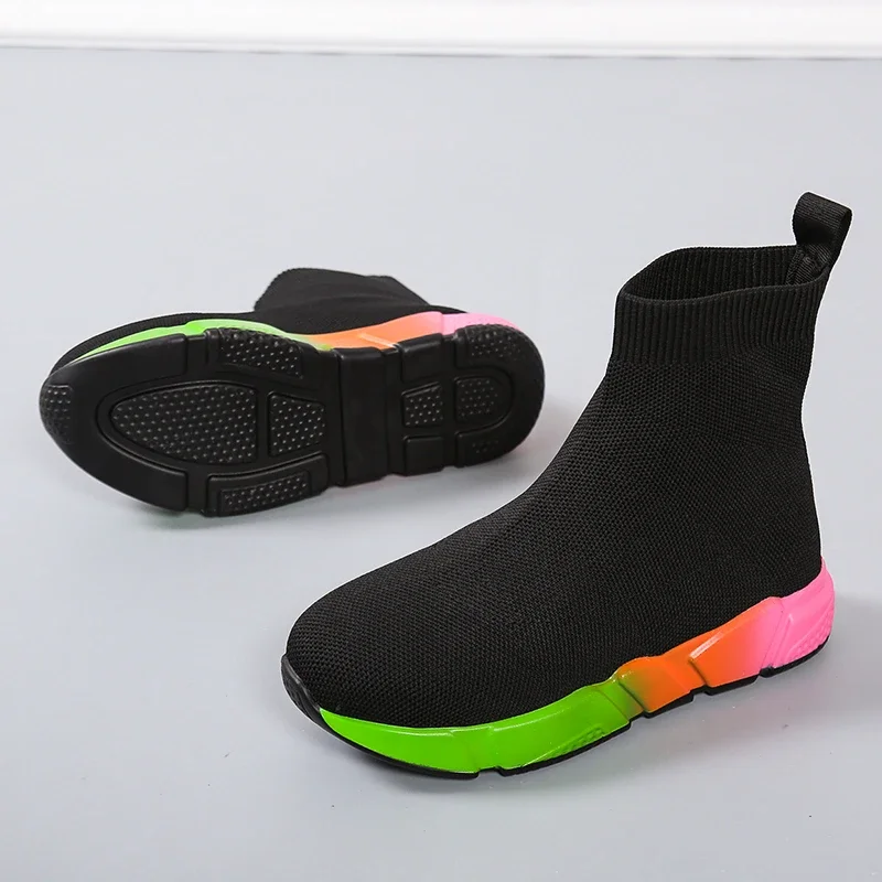 Женские высокие кроссовки без шнуровки из эластичной ткани