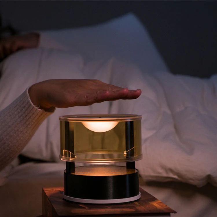 

Christmas Gift restaurant mood Lamp Metal Dinning bed table lamp Black rechargeable Gesture control Night Light