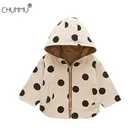 Двусторонний плащ для маленьких девочек; Осенне-зимняя куртка; Пальто в горошек; Детская одежда для дня рождения и Рождества; Детская верхняя одежда