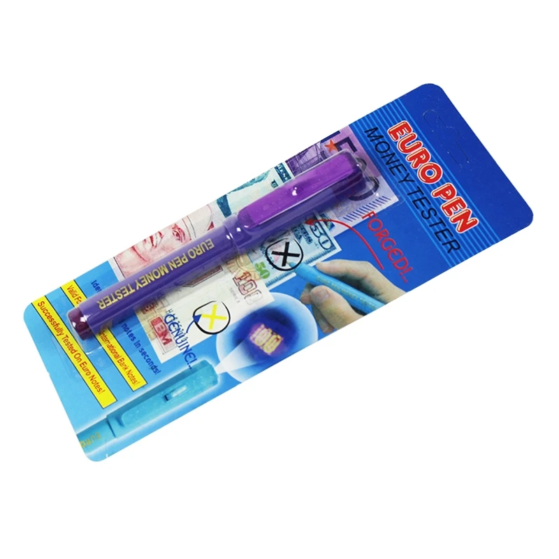 Portable Counter-feit Bill Detector Pen with UV Light Fake Money Marker Pen Checker for Cash Currency Note Verification