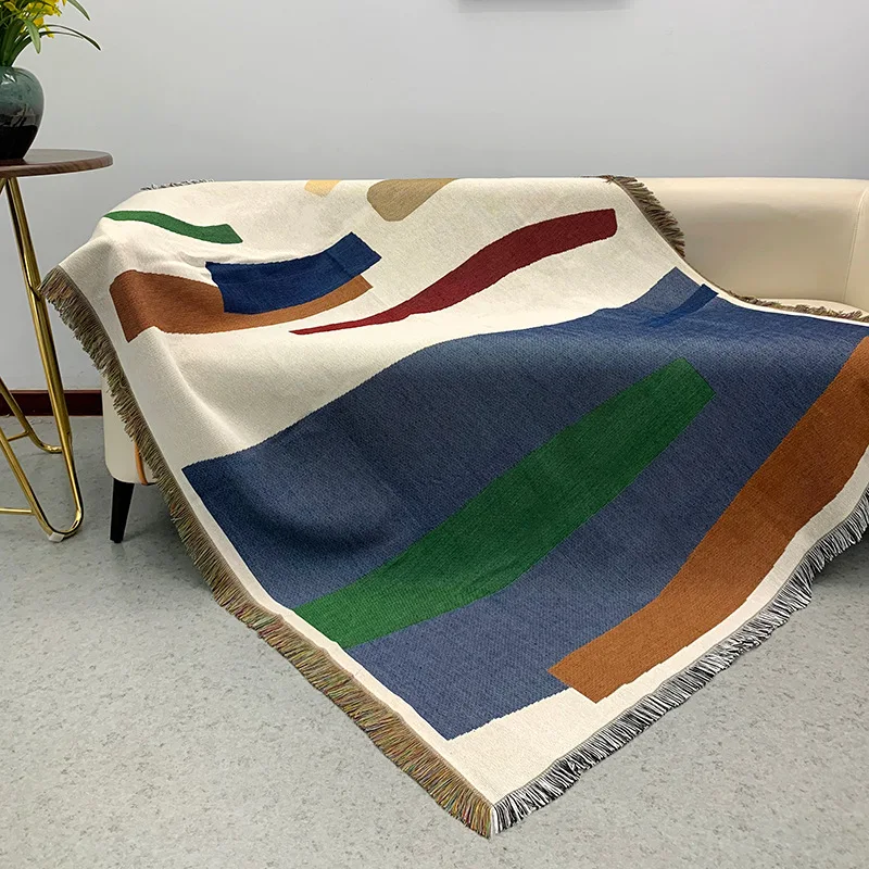 

Camping Decorative Blanket Moisture-Proof Camping Mat Jacquard Tapestry Sofa Towel Chenille Multifunctional Sofa Cover