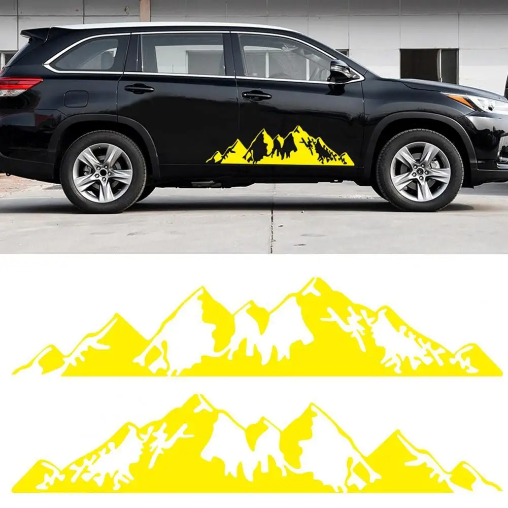 

2Pcs Stylish Car Body Sticker Exquisite Pattern Waterproof Car Decor Sticker Mountain Forest Decal Car Sticker