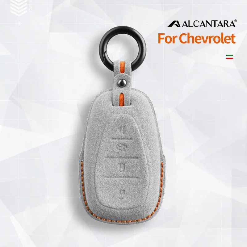 

Alcantara Car Remote Key Case Cover Shell For Chevrolet New Malibu XL Equinox 4 Buttons Keychain Accessories