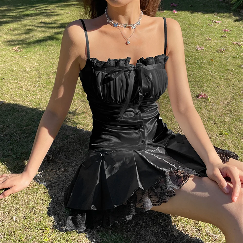 Летний женский атласный укороченный топ без рукавов кружевной Облегающий на