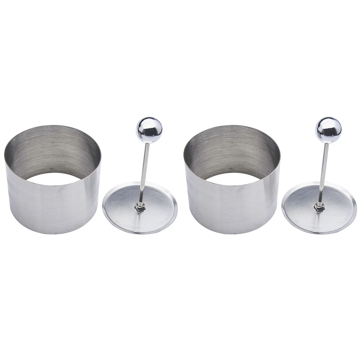 

2x Stainless Steel Kitchen Sets Stainless Steel Round for Home Party Bakery