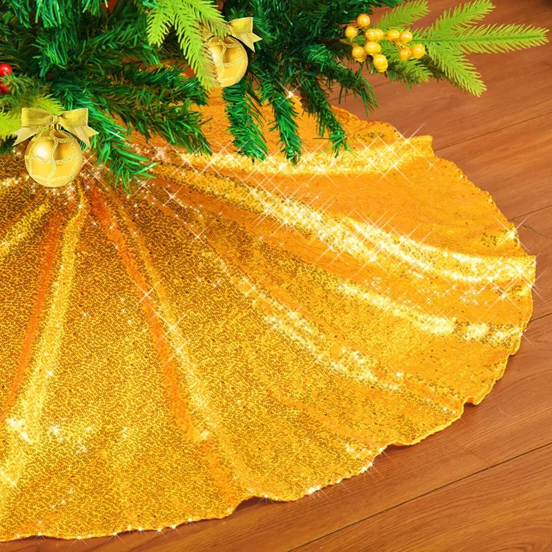 

Sequin Christmas Tree Skirt Round Reusable Tree Blanket ornament party Tree Skirt Christmas tree mat Creative Xmas Decorations