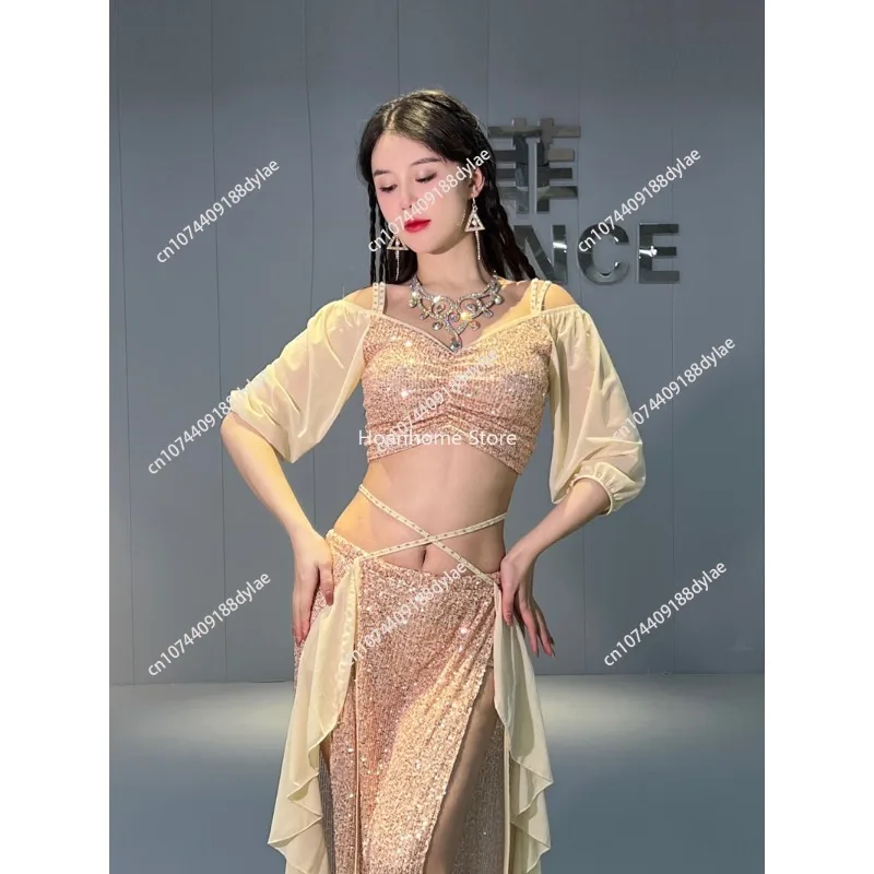 do tańca brzucha kostium syreny jesienno-zimowy siatkowy zestaw mundurków ćwiczeń