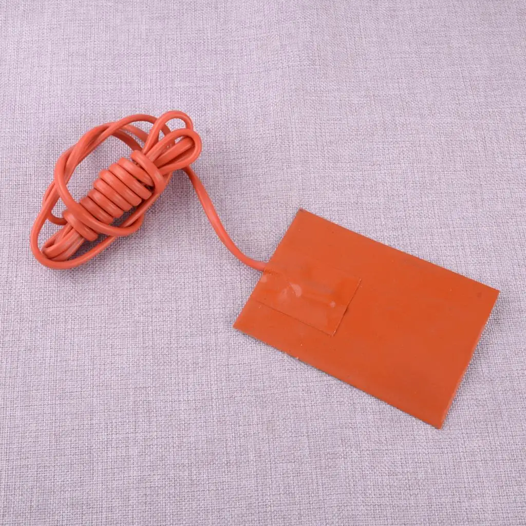 

250W 110V Car Engine Oil Pan Sump Tank Heater Mat Self-Adhesive Orange Silicone Heating Pad