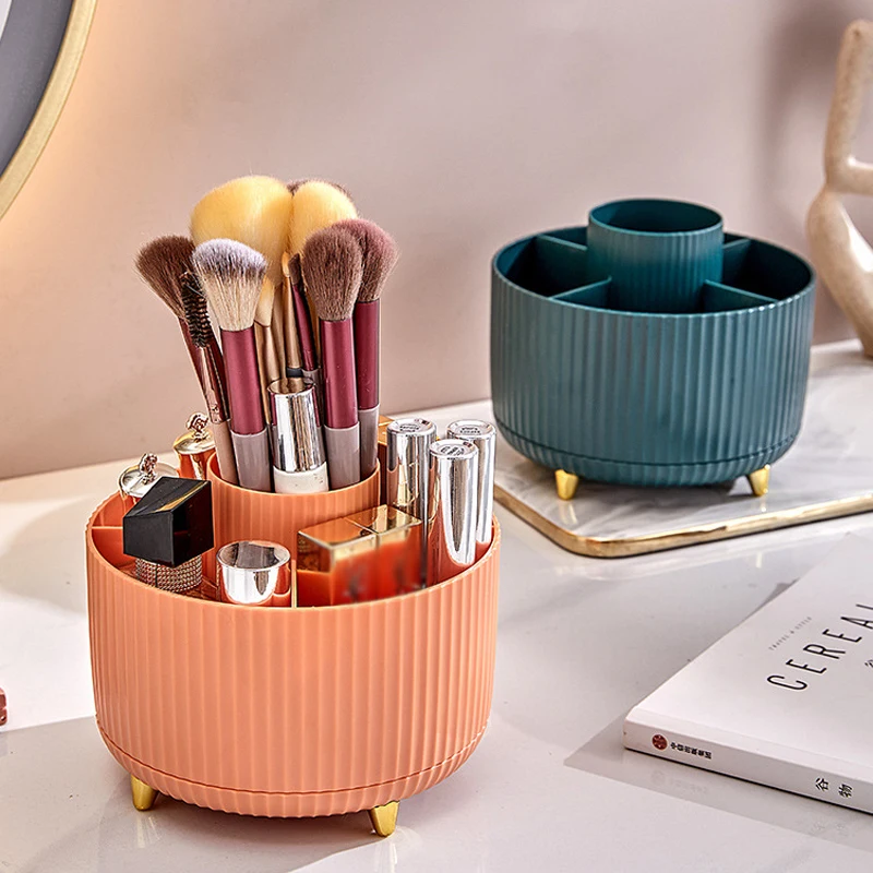 

Shelf Dresser Lipstick Rotating Makeup 360° Brush Organizer Holder Storage Pencil Eyebrow Eye Desktop Cosmetic Box Portable