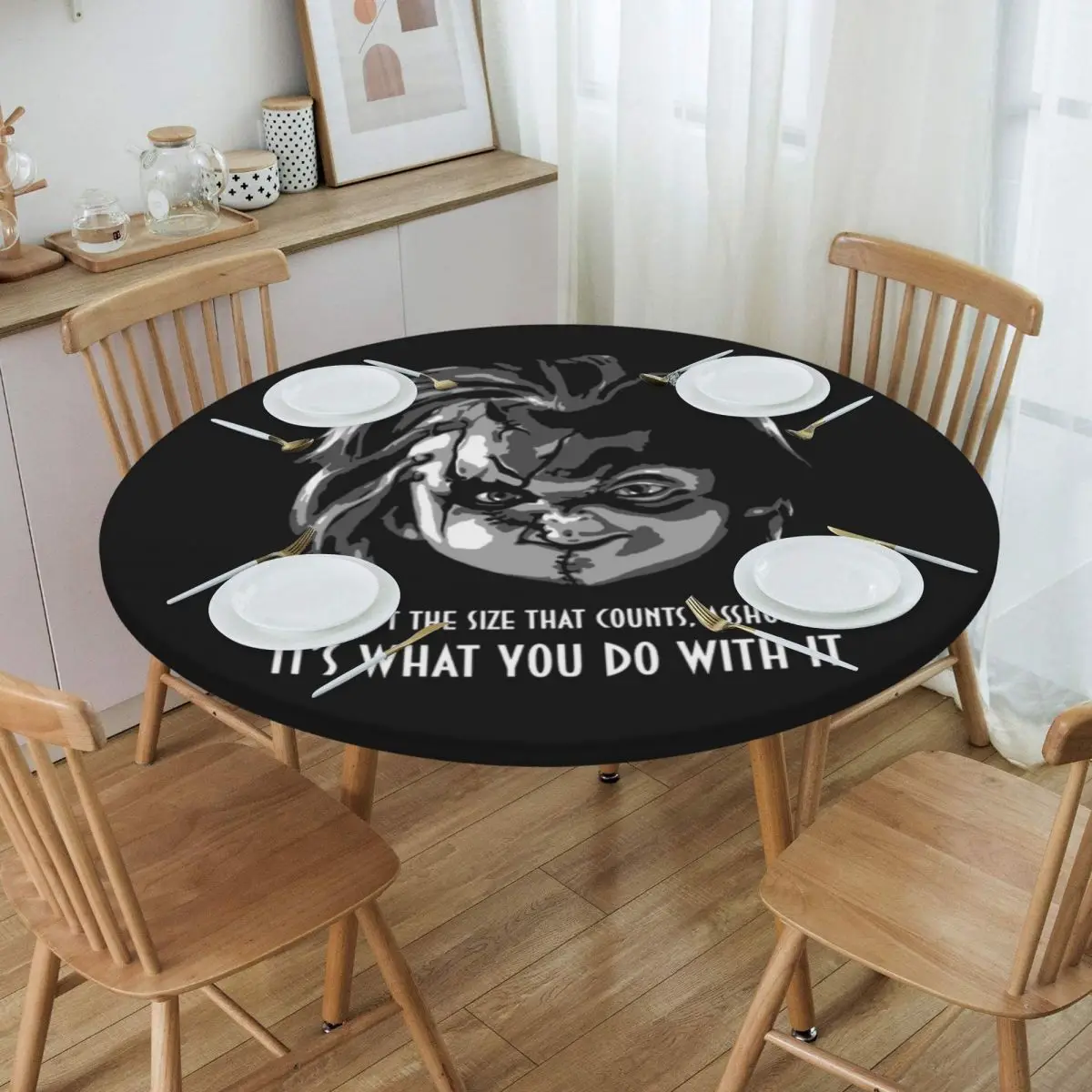 

Круглая Водонепроницаемая маслостойкая Скатерть для детских игр, эластичная Подложка для стола, подходит для Хэллоуина 45-50 дюймов