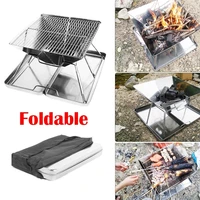 foldable portable stainless steel outdoor wood burner multiplayer charcoal barbecue grill firewood stove