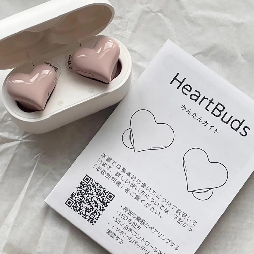 New Heartbuds Heart Headset Heart-shaped Headsets Cute Girls Wireless Heart-shaped Headsets Intelligent Noise Reduction Call