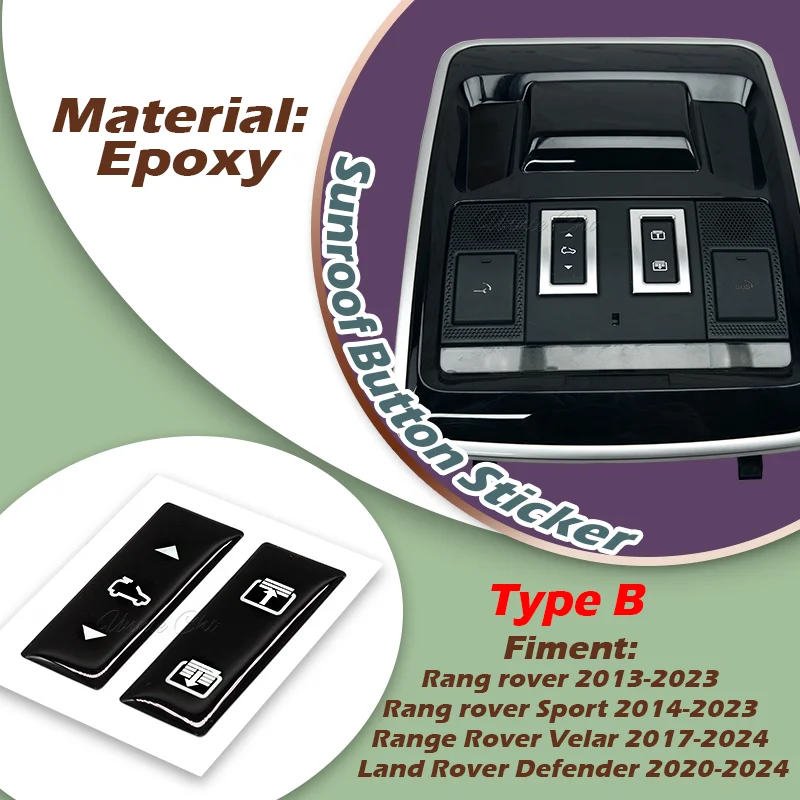 

Комплект наклеек для ремонта Sunroof Button для Range Rover Sport Velar верхняя консоль крыша кнопки накладки для Land Rover Defender