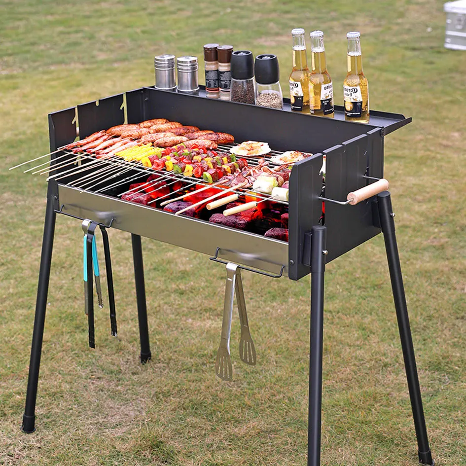 

Portable Smokeless BBQ Grill Charcoal Stove Outdoor Courtyard Barbecue Tool Set Garden Folding Outdoors Barbacoa Stand Barbecues