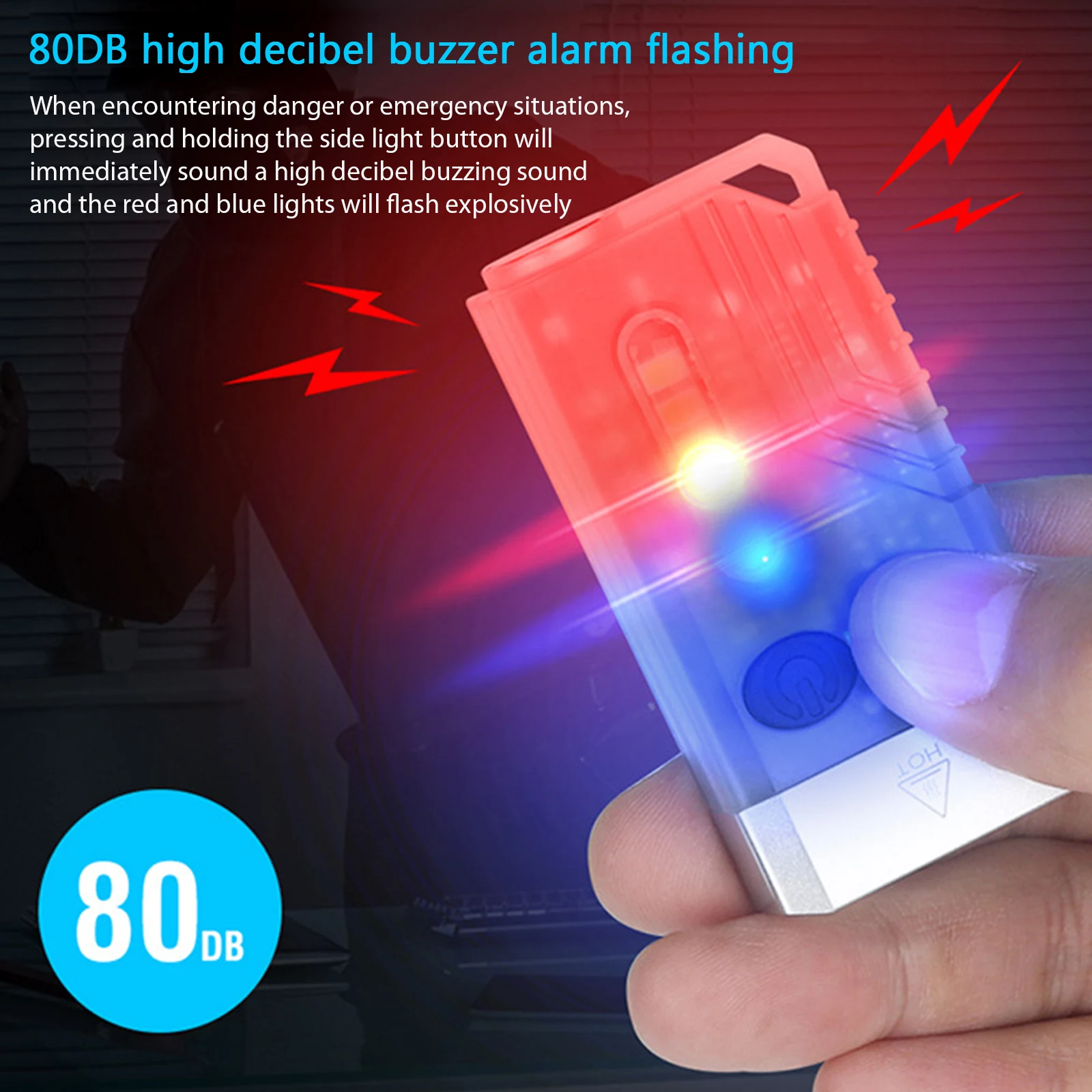 

V10 Keychain Light USB Type-C Charging Mini UV Light Flashlight IPX4 Waterproof 1000LM Magnetic Buzzer Red Light SOS for Camping