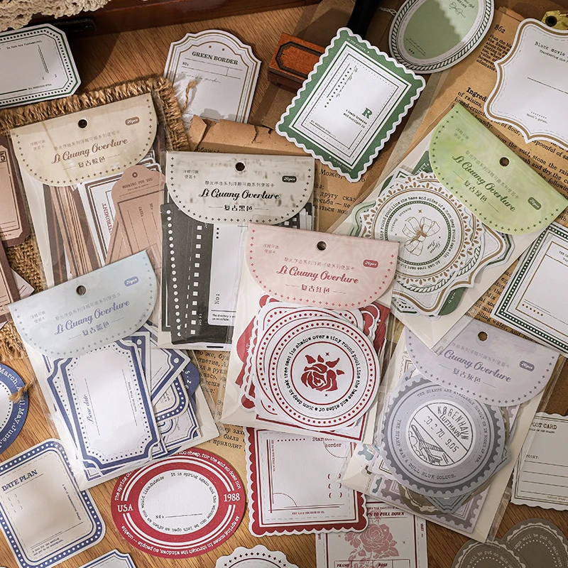 Винтажные наклейки набор декора для скрапбукинга 20 шт. ретро фон бумага коллаж