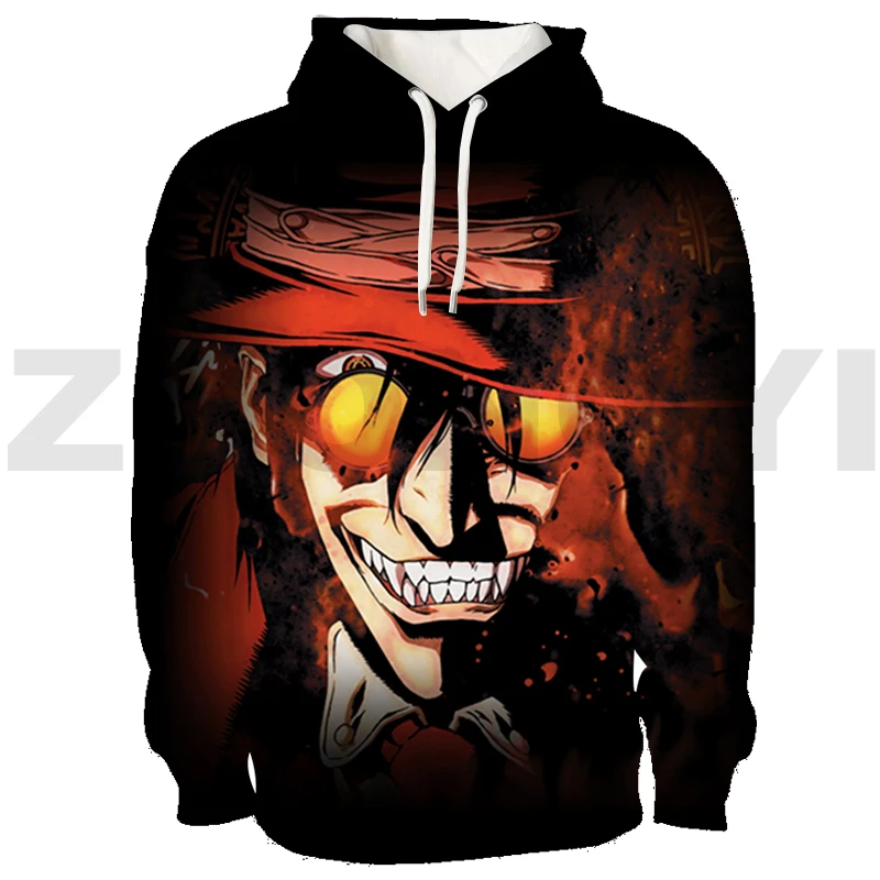

Японское аниме, толстовка с капюшоном Hellsing 3D, уличная одежда в стиле Харадзюку, свитшот с принтом манга, глаза Alucard, повседневные пуловеры, одежда для пар