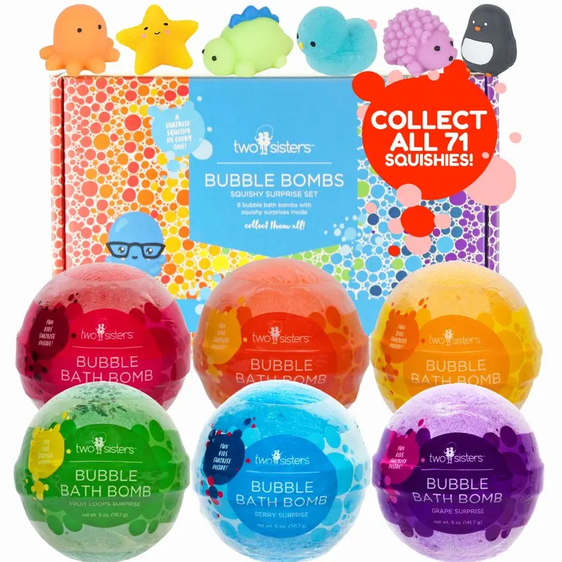 

Bubble Bath Bombs for with Surprise Squishy Gift Inside 6 Count