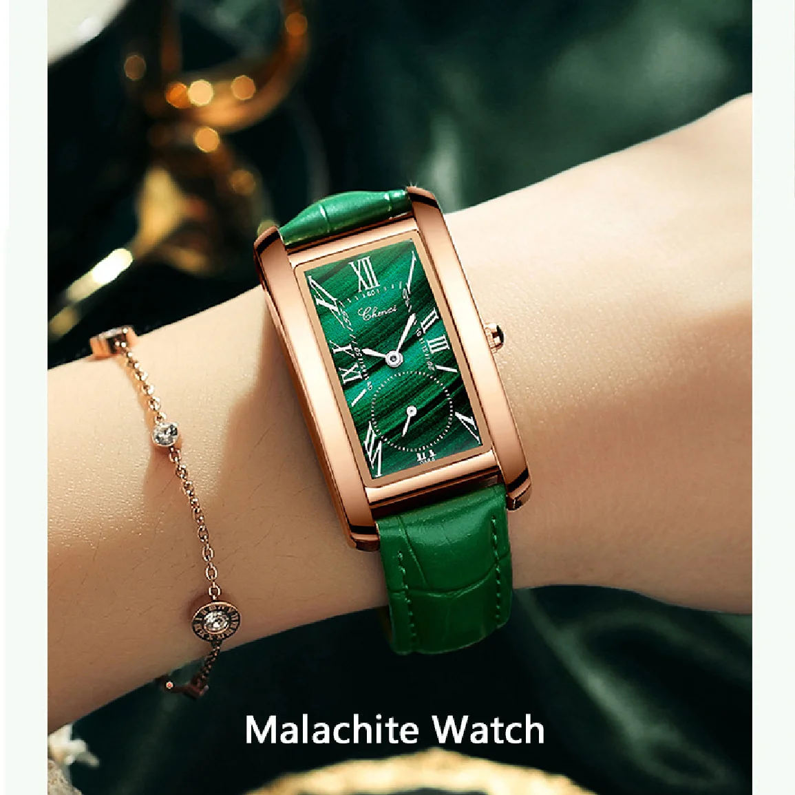 CHENXI Fashion Malachite Green Women Bracelet Watch Top Luxury Brand Quartz Ladies Dress Watches Waterproof relogio feminino enlarge