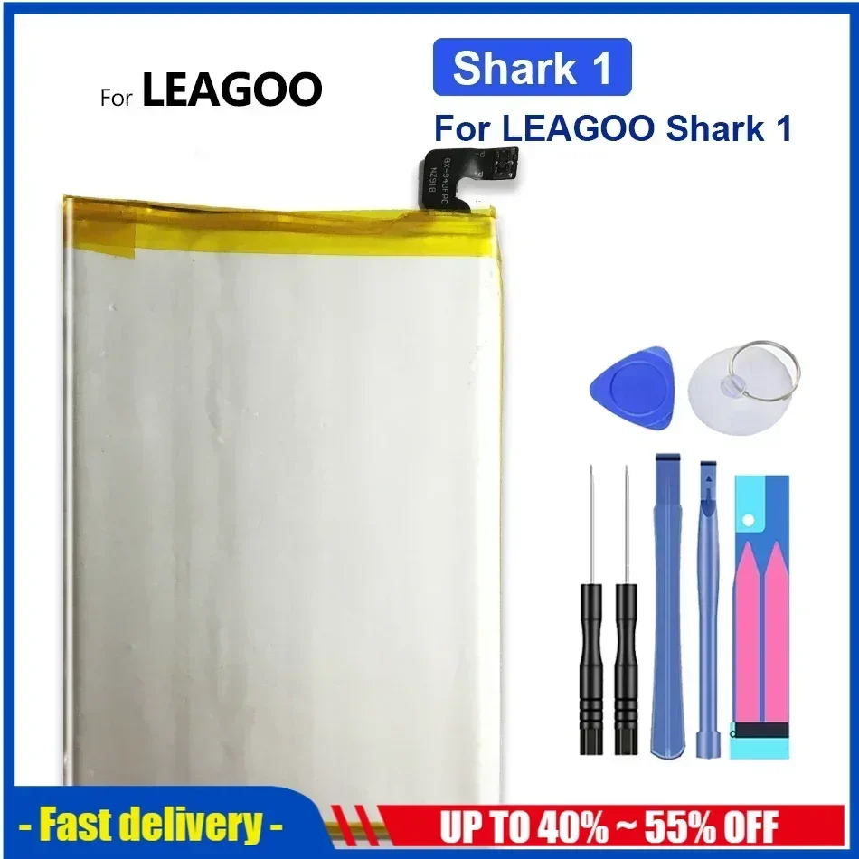 Аккумулятор полной емкости 6000 мАч для телефона LEAGOO Shark 1 Shark1