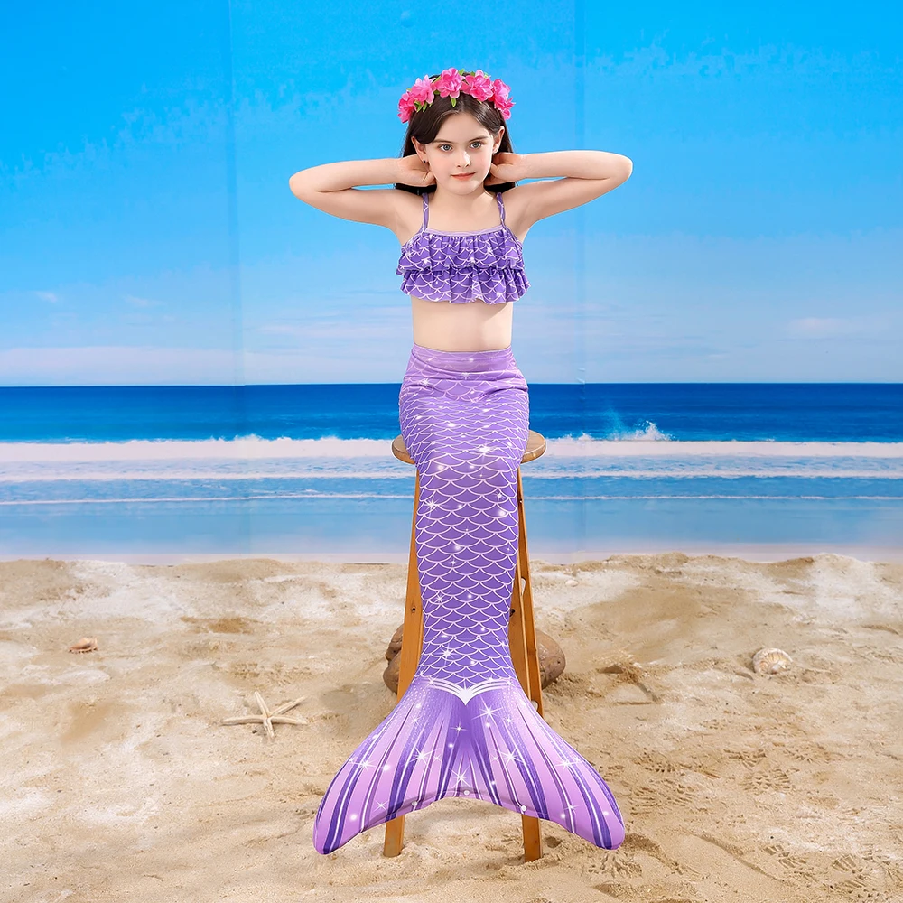Новинка 2022 детский купальный костюм для девочек с хвостом русалки