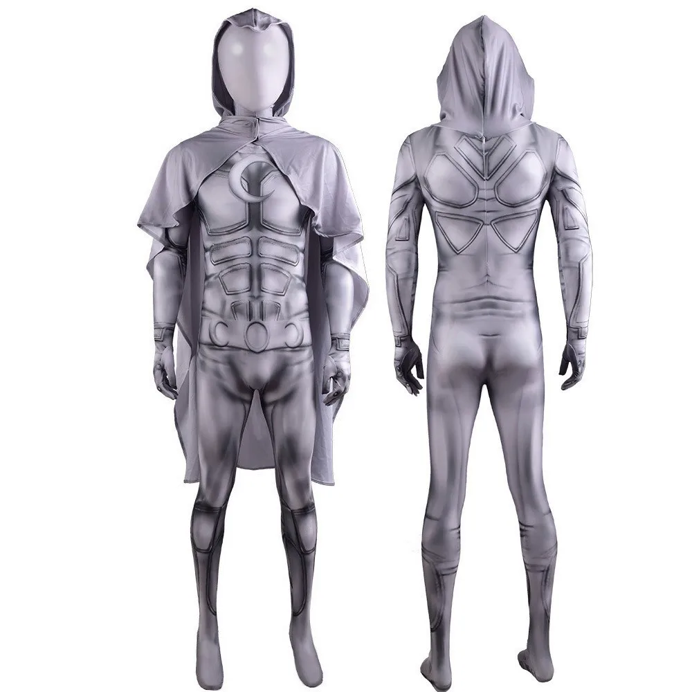 

Superhero Moon Knight Marc Spector Cosplay Costume Zentai Outfits Uniform Jumpsuit Bodysuit Catsuit Cloak Set Adult Kids