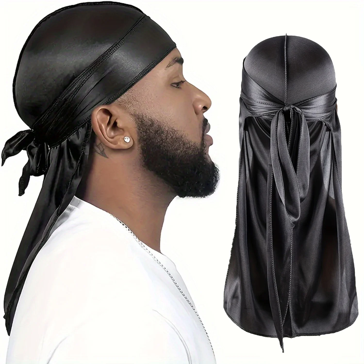 Мужская шелковая бандана Durag Du Rag Doo длинная шляпа с волнистым хвостом