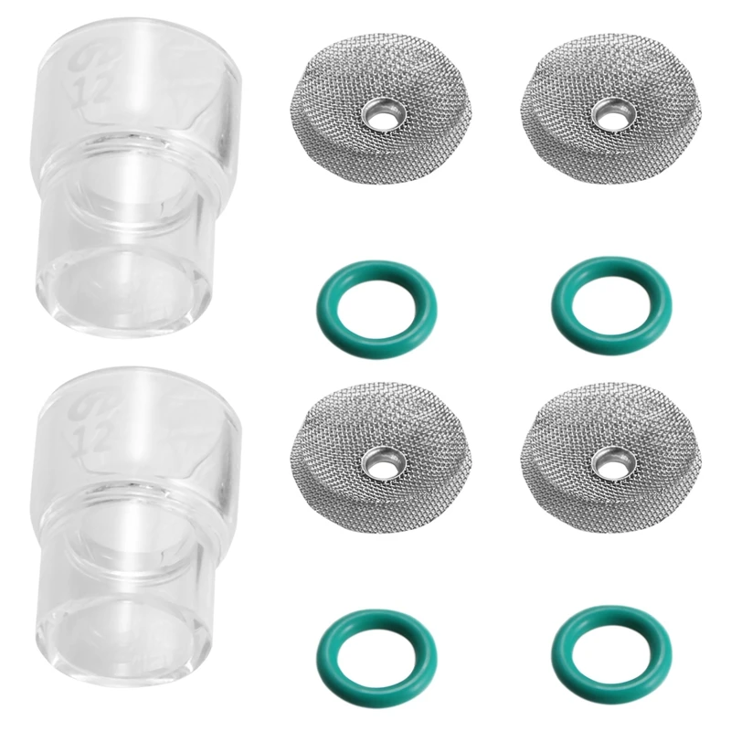 

2X комплект сварочных чашек для горелок для газовых приборов 1,6 мм и 2,4 мм 12 размеров с фильтрами из нержавеющей стали