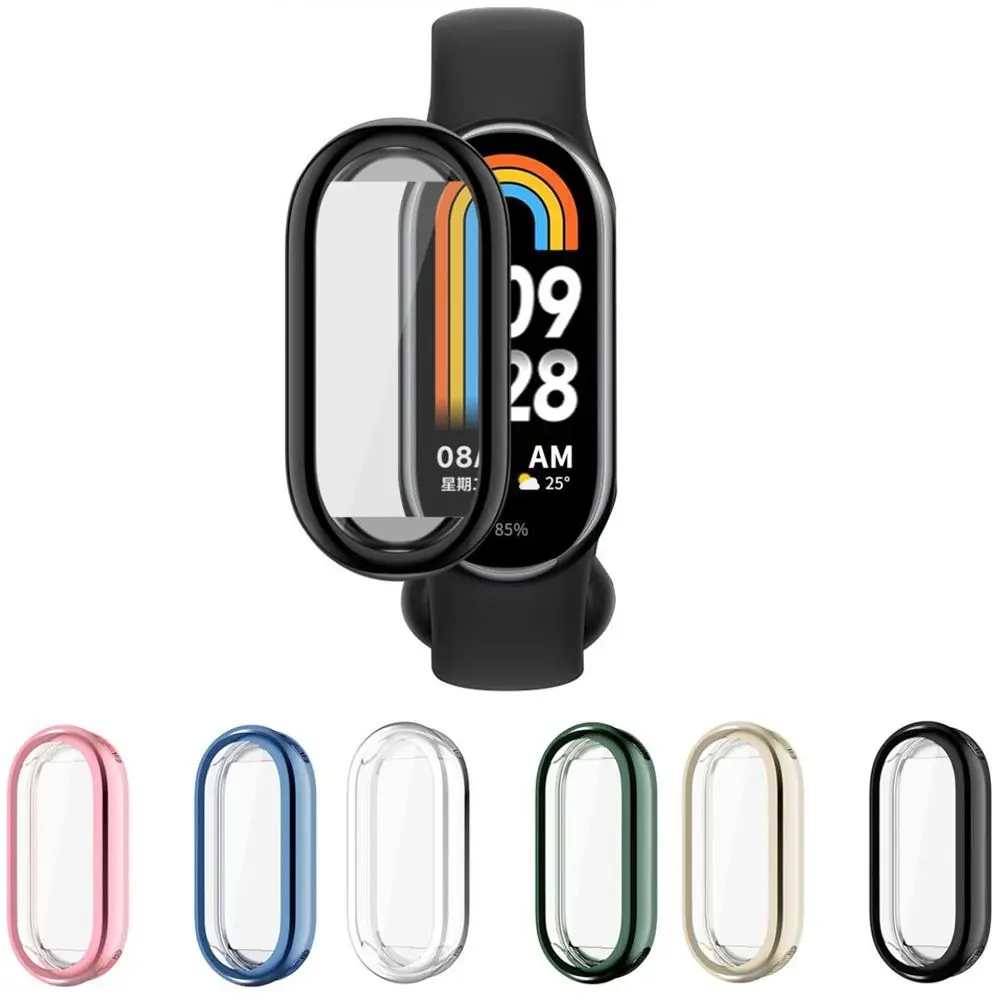 

Мягкий защитный чехол из ТПУ для Xiaomi Mi Band 8, чехол с полной защитой экрана, чехлы-бамперы с покрытием для умных часов Mi Band 8