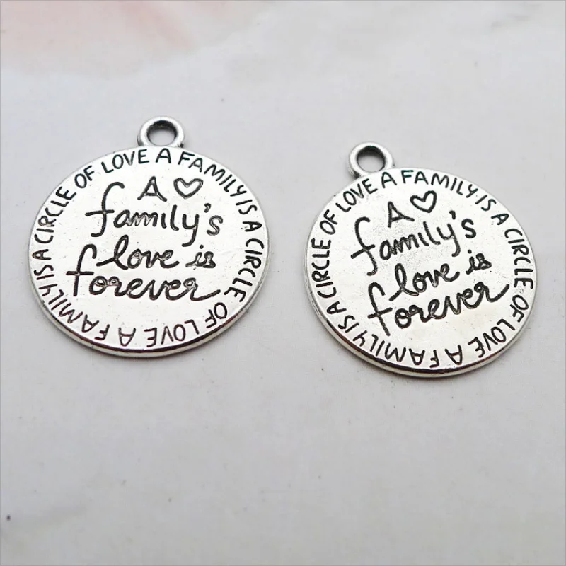 10 шт./лот 17x20 мм античное серебро цвет семейная тарелка подвески кулон для