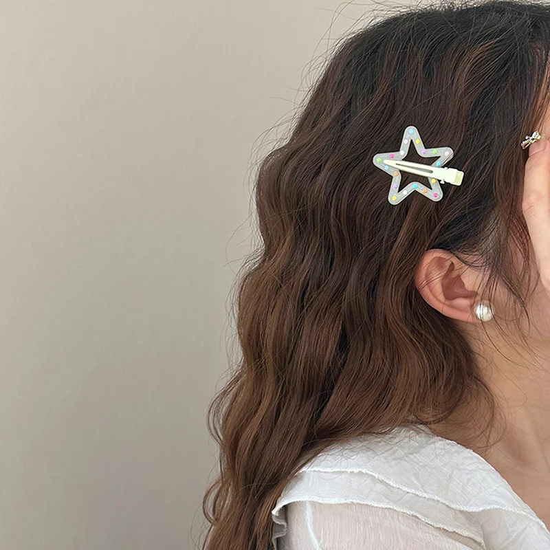 1 шт. красочная звезда BB заколки для волос девочек Y2K Милая заколка женщин простой