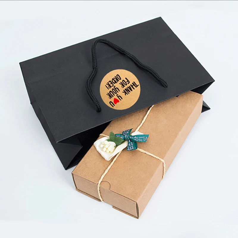 Круглые этикетки из крафт-бумаги Thank You 500 шт. |